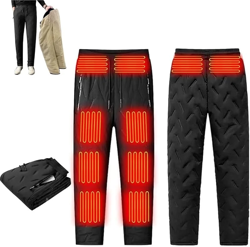 Pantaloni Riscaldati, Pantaloni Riscaldanti Elettrici USB A 10 Zone Winter Warm, Pantaloni Outdoor Invernali Softshell, 3 Impostazioni di Temperatura (Senza Batteria), One Color, 4XL — Abbigliamento riscaldato