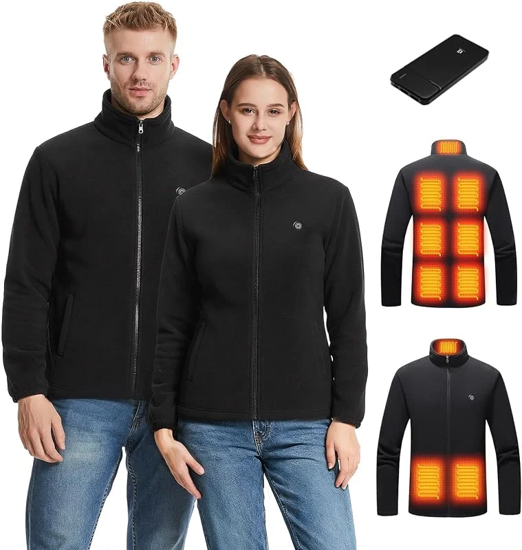 Giacca Riscaldata Uomo Donna, Gilet Riscaldato con Batteria, 3 Livelli di Calore e 10 Zone di Riscaldamento Giubbotto Riscaldato Invernale Per Escursionismo, Lavoro, Sci, Pesca, Moto — Abbigliamento riscaldato