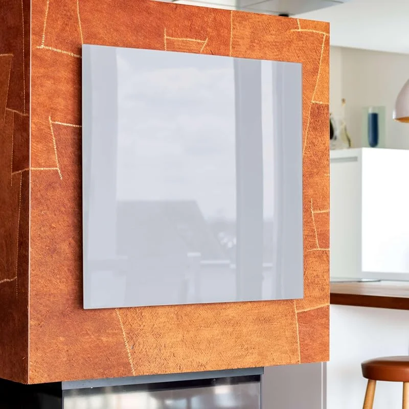 FENIX ECOSUN 300 GS - Riscaldamento a infrarossi in vetro 58, 5 x 58, 5 cm, 300 Watt, con vetro di sicurezza Platinum lucido, riscaldamento a parete per bagno e soggiorno, IP44, per ambienti umidi