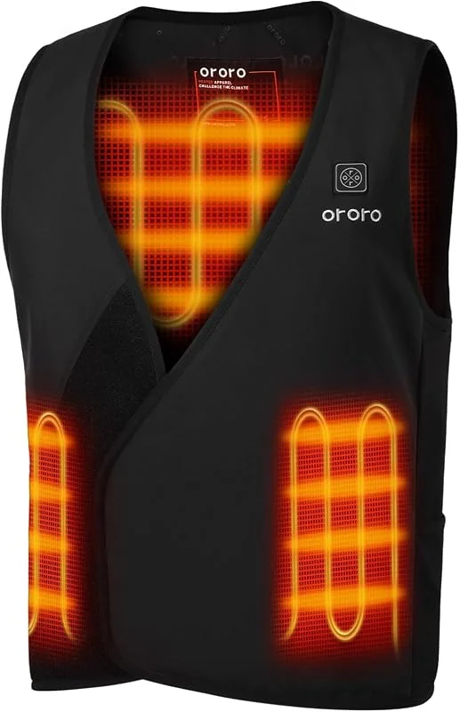 ORORO Gilet Termico Regolabile Uomo Donna, Leggero con Batteria Portatile e Riscaldamento Elettrico - Caricatore non Incluso — Abbigliamento riscaldato