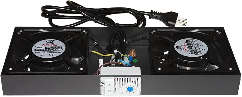 Link LKVENT2 Modulo 2 Ventole con Termostato per Armadi Rack a Muro Link, Nero — Riscaldamento