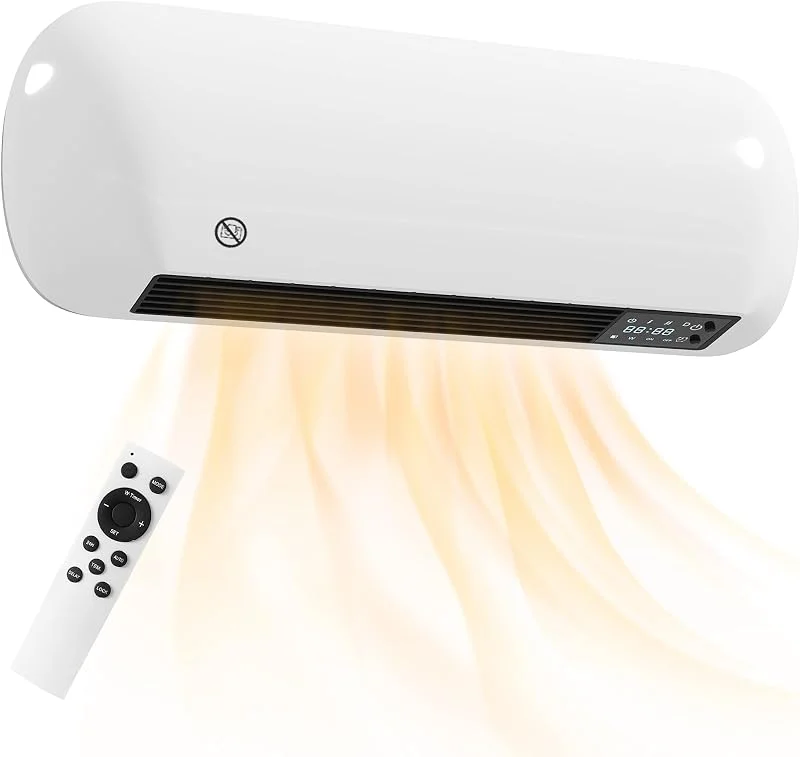 HOMCOM Termoventilatore da parete, 2000 W, in ceramica, con ventilatore — Riscaldamento