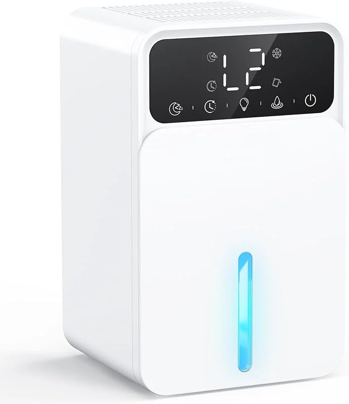 Deumidificatore Casa, 1500ML Deumidificatori Portatile, 28dB Funzionamento Silenzioso Deumidificatore Muffa, Timer 12 Ore, Modalità Sonno, Spegnimento Automatico, per Casa Bagno Camera da Letto