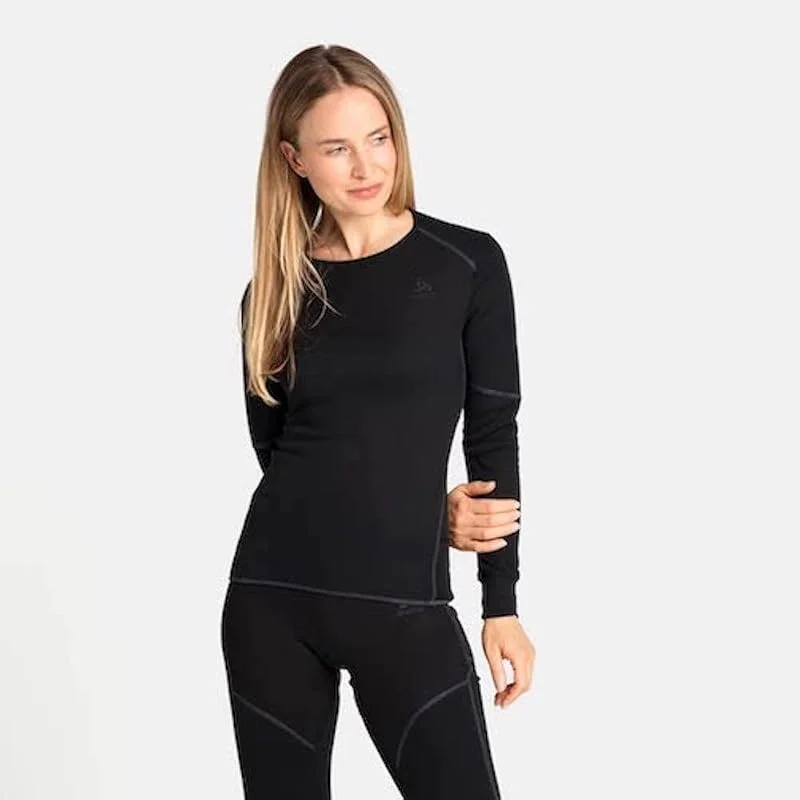 Odlo Intimo Termico da Donna Active X-Warm I Maglia Termica a Maniche Lunghe I Intimo Termico da Sci I Maglia Termica a Maniche Lunghe con Collo Rotondo I Donna — Abbigliamento riscaldato