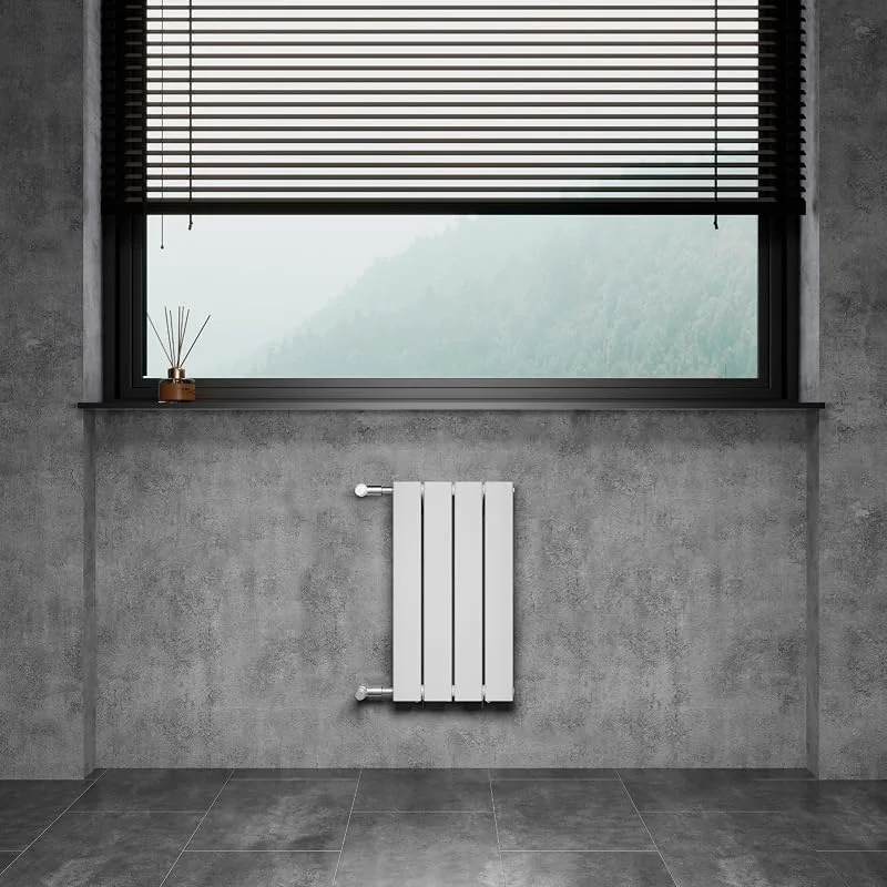 WITEN&NOCK Radiatore di design, a pannello piatto, con attacco laterale, distanza del mozzo 500 mm, con kit di montaggio, altezza 550, larghezza 300 mm, bianco — Riscaldamento