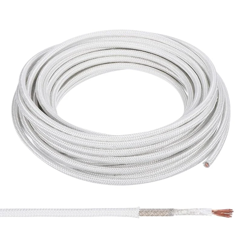 PATIKIL Cavo Elettronico Flessibile fibre Vetro Mica Isolato 9 Awg Bianco — Riscaldamento