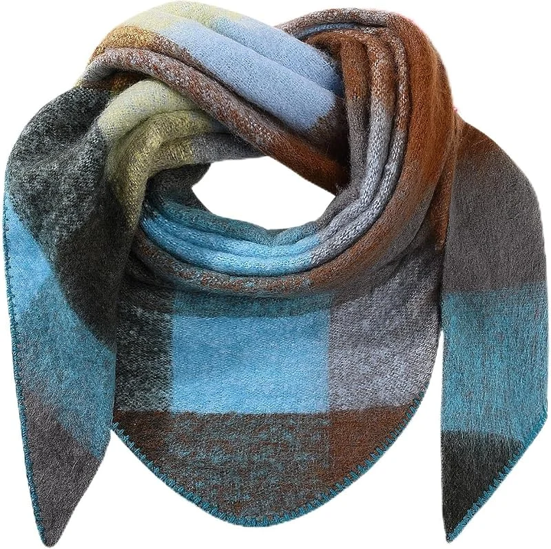 Voqeen Sciarpe Donne Invernale Lungo Scialle Tartan Avvolgere Spessa Sciarpone Signore Caldo Coperta Morbida Stola Coperta Poncho per le Donne — Abbigliamento riscaldato
