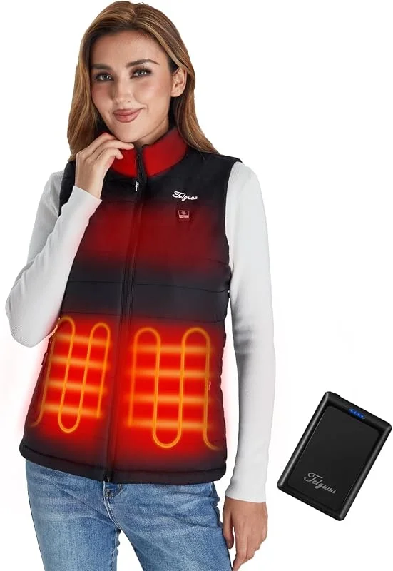 Telguua Gilet Riscaldato Donna con PowerBank 10000mAh Giubbotto Riscaldata — Abbigliamento riscaldato
