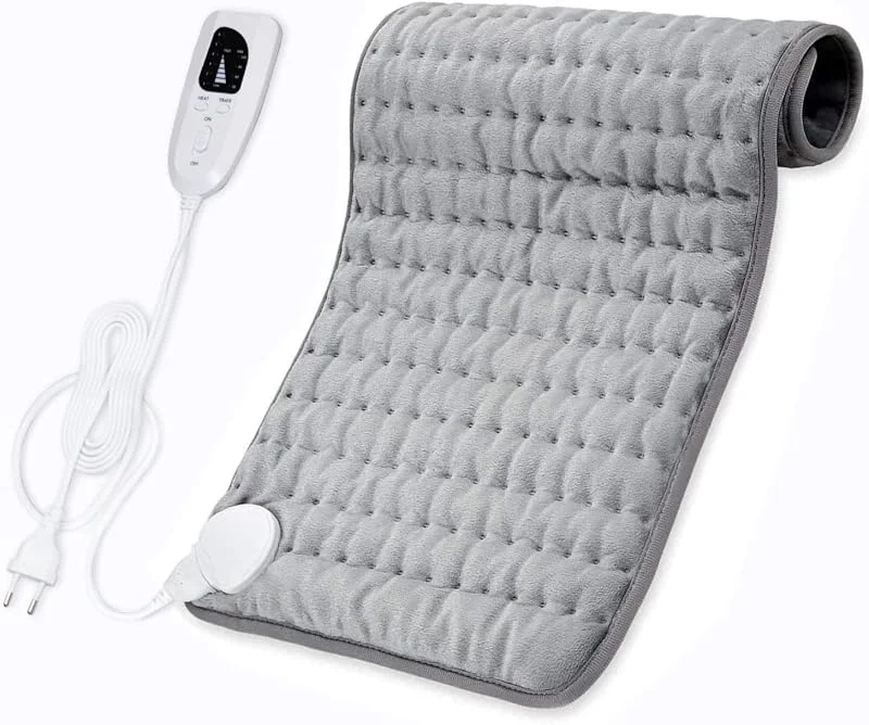 Cuplu 76 * 40 cm Cuscino Termico Elettrico Extra Grande- Termoforo Elettrico per Lavabile-Auto Spegnimento-Termoforo Rapido per Alleviare il Dolore Muscolare Lombare, Addome, Collo, Spalla（Grigio） — Riscaldamento