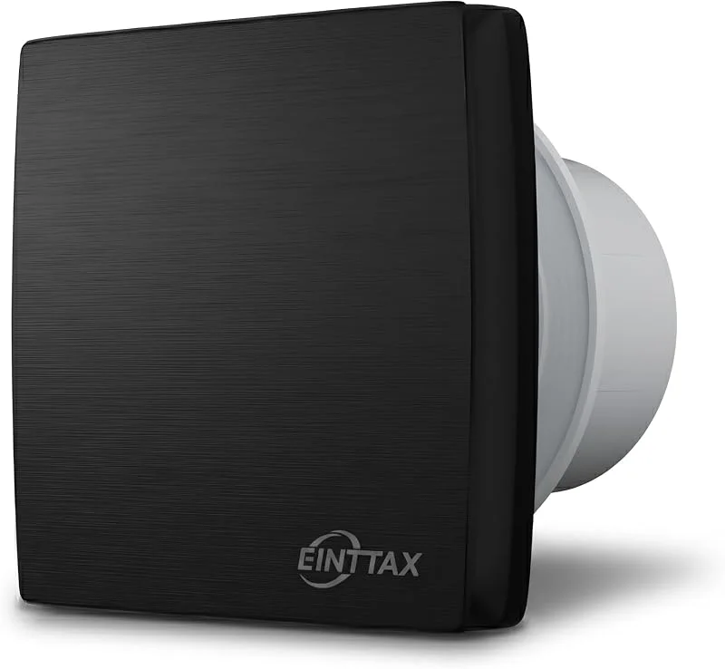 Ventilatore da bagno, diametro 100 mm, montaggio a parete, ventilatore, impermeabile IPX4, silenzioso 34 dB, viti e tasselli, bianco (standard, nero) — Umidificatore