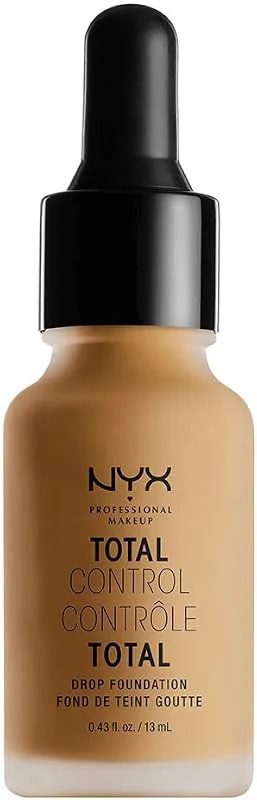 NYX Professional Fondotinta con contagocce Makeup Total Control Drop Foundation, Dosaggio preciso, Copertura modulabile, Lunga tenuta, Formula vegana, Finish matte, Tonalità: Golden Honey — Trucco