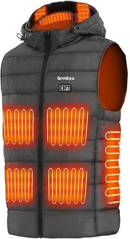 Gilet riscaldato da uomo con batteria da 16000 mAh, ricarica rapida, leggero, ricaricabile, con cappuccio riscaldante — Abbigliamento riscaldato