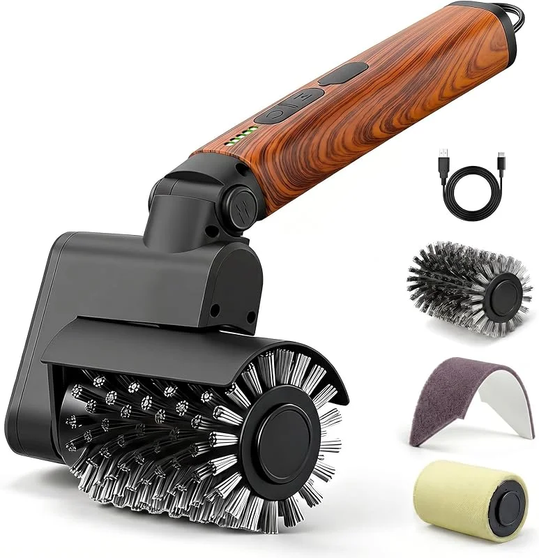 Set di spazzola per barbecue elettrica 3 in 1 (rivestimento in legno rosso) — Abbigliamento riscaldato