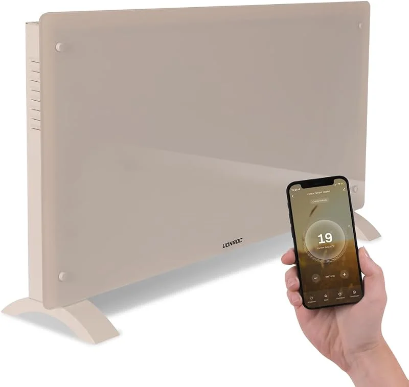 VONROC Termoconvettore Elettrico 2500W WiFi, con App, fino a 30m² Beige — Riscaldamento