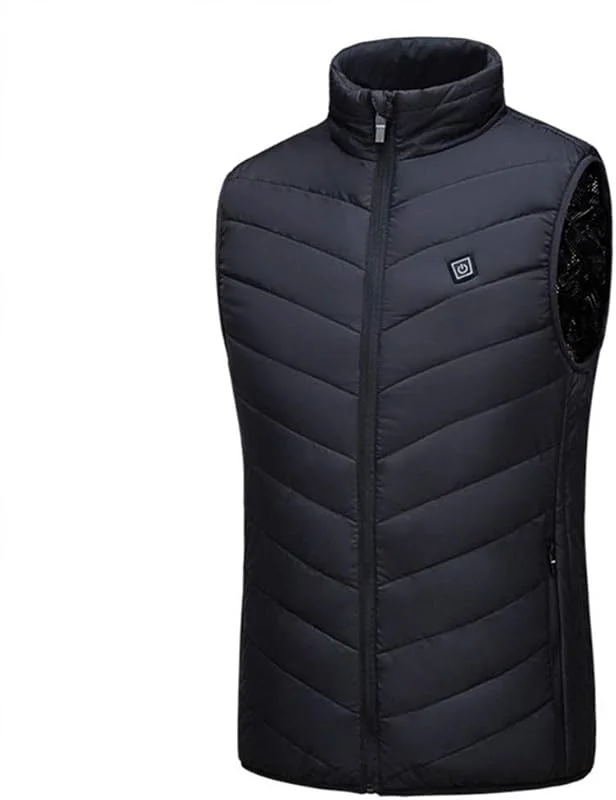 AIZYR Gilet Giacca Riscaldato, Gilet Riscaldato per Uomo 5V - USB Uomo Inverno Giacca Senza Maniche Riscaldata Elettrica, Adatto per Gilet da Escursionismo Outdoor da Viaggio, Nero, M — Abbigliamento riscaldato
