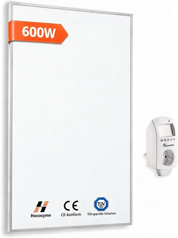 Pannello Radiante Infrarossi 600W con Termostato Autonomo — Riscaldamento
