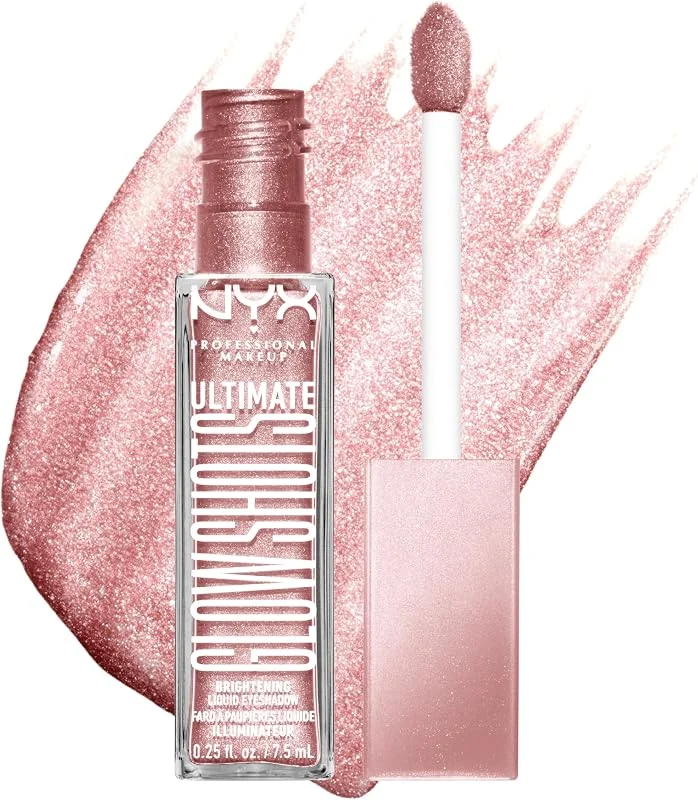 NYX Professional Makeup Ombretto Liquido, Tenuta Fino a 12H, Non Sbava o Sbiadisce, Con Vitamina C, Ultimate Glow Shots, Grapefruit Glow — Trucco