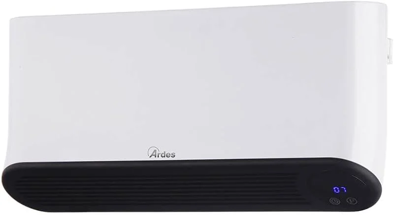 ARDES, AR4W05P PARETO FLEX Termoventilatore Ceramico da Parete 2000W Waterproof, Termoventilatore da Bagno Programmabile Timer 12 Ore, Pannello Ceramica Bianco Smart con Magic Display Digitale LED — Riscaldamento