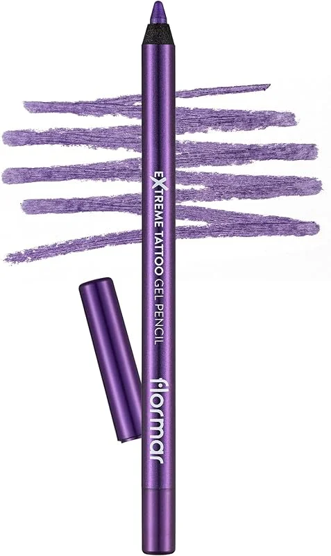 Flormar Extreme Tattoo Gel Pencil - Eyeliner Gel Waterproof con Effetto Tattoo – Matita Occhi Glitter a Lunga Durata, Pigmentata e Sfumabile, Matita per Interno Occhi, 011 Purple Blaze — Trucco