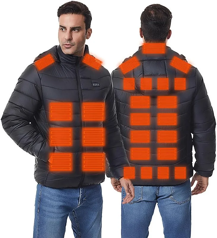 Monave Piumino Riscaldato Uomo Donna Giacca Riscaldato con 27 Elementi Riscaldanti in Grafene, 3 Livelli di Temperatura, Gilet Riscaldato per Pesca, Attività all'aperto（Nessun power bank incluso） — Abbigliamento riscaldato