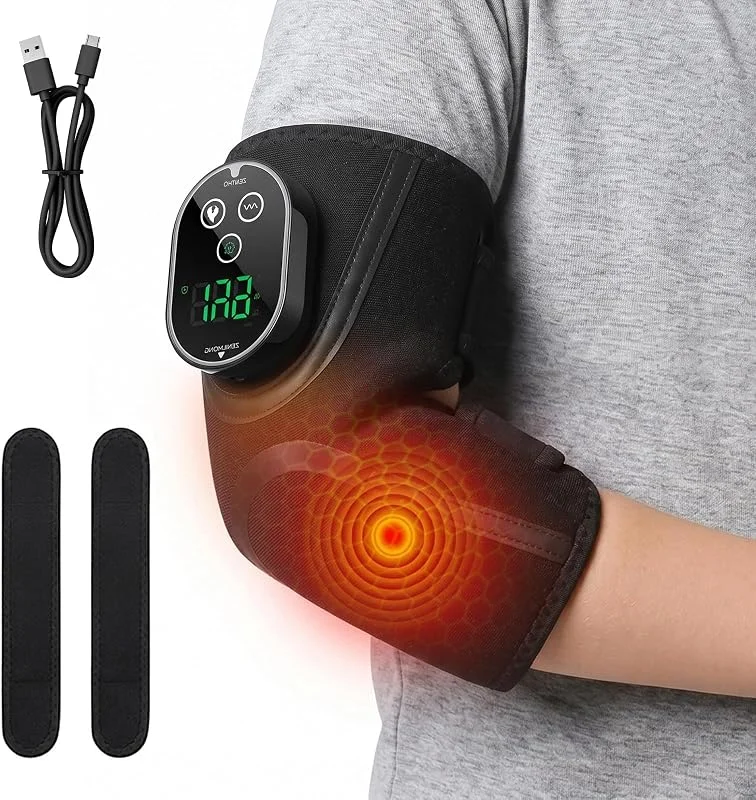 Ginocchiera riscaldata senza fili, massaggiatore per ginocchio senza fili, con calore e vibrazione, cuscino riscaldante per ginocchia, gomiti, spalla, controllo touchscreen, 5 livelli di calore, 3 — Abbigliamento riscaldato