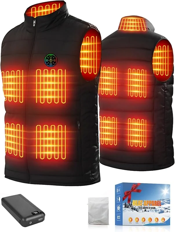 Gilet riscaldato 2025 e giacca riscaldata, 5 V, 7, 4 V, gilet riscaldato per 9 zone di calore a 3 livelli, gilet riscaldato regolabile in vita, adatto per uomini e donne, perfetto per — Abbigliamento riscaldato