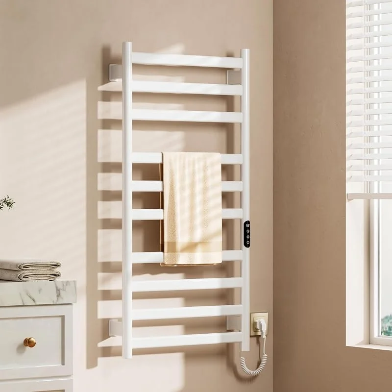 Scaldasalviette elettrico, bianco, termoarredo, misura 1000 × 500 mm — Riscaldamento