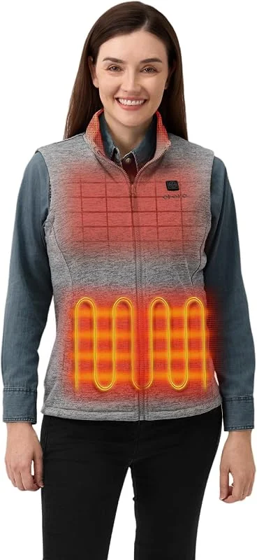 ORORO Gilet Pile Riscaldato Donna con Power Bank, Gilet Termico Elettrico per Donna come Strato Base - Caricatore non Incluso — Abbigliamento riscaldato