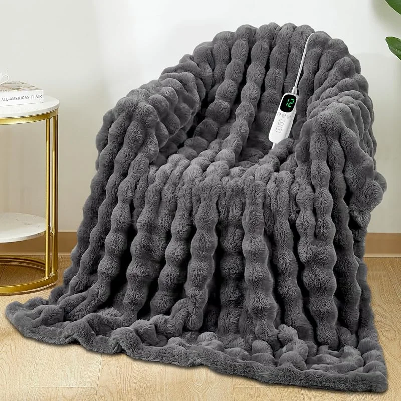 Uplayteck Coperta Elettrica 200x150CM, Flanella morbida, Temperatura:33-55℃ — Riscaldamento