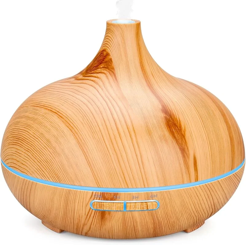 Diffusore di Oli Essenziali 500ML Umidificatore Diffusore di Aromi, Ultrasuoni Vaporizzatore 7 Colori LED, Purificatore aria, Diffusore essenze, Controllo per Vaporizzazione e Illuminazione