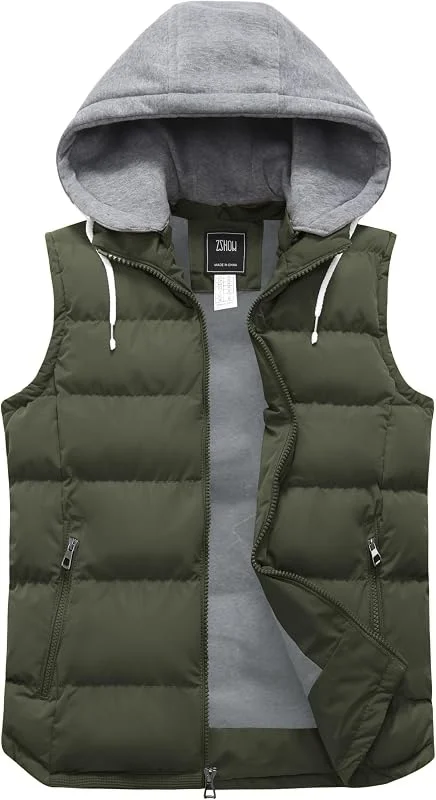 ZSHOW Gilet Uomo Invernale con Cappuccio Leggero Imbottito Smanicato — Abbigliamento riscaldato