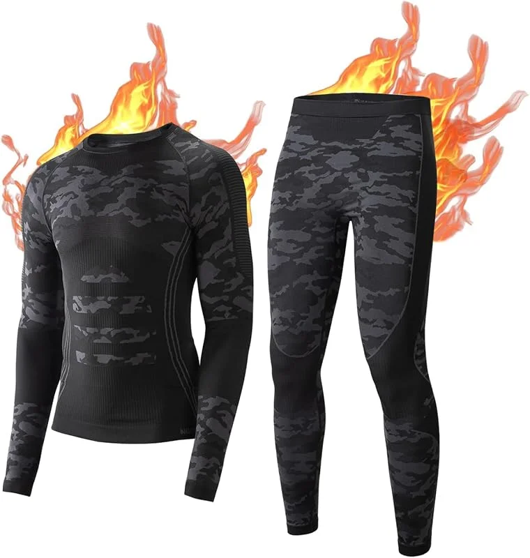 NOOYME Intimo Termico Uomo Biancheria Intima Termica Uomo Traspirante Asciugatura Rapida per Sci Ciclismo Corsa Allenamento — Abbigliamento riscaldato