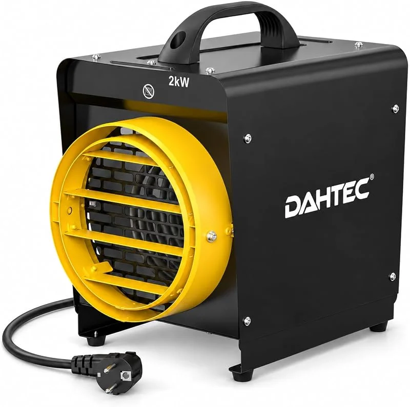 DAHTEC Termoventilatore Industriale 2000W IP24 con Termostato, Portatile — Riscaldamento