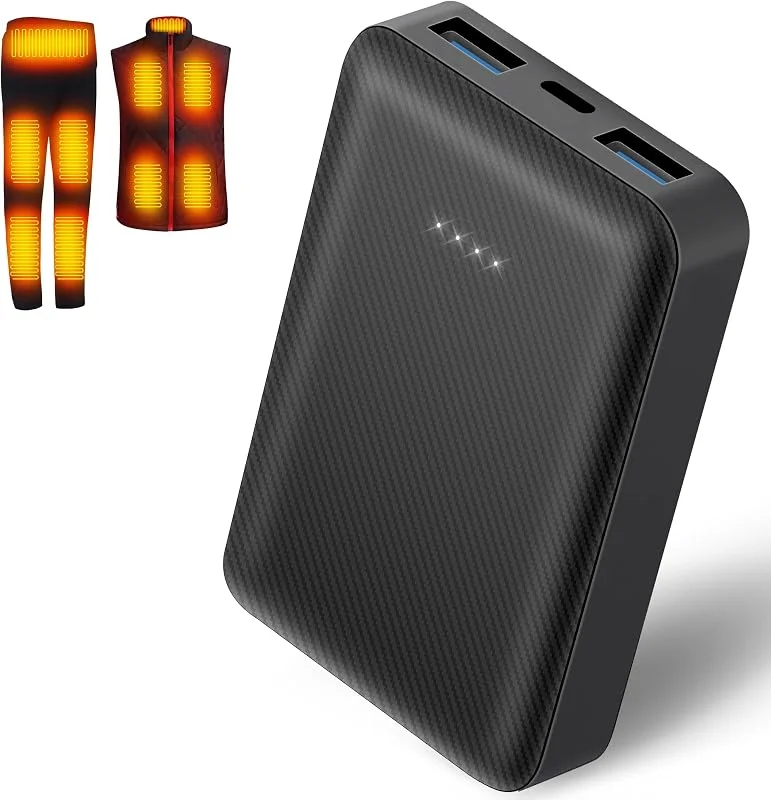 10000mAh Power Bank per Gilet Riscaldato, Giacca, Pantaloni e Coperta — Abbigliamento riscaldato