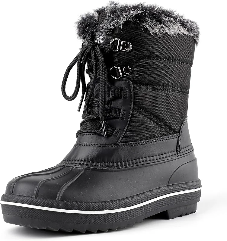 riemot Stivali Donna Scarpe Invernali Stivali da Neve Caldo Impermeabili Stivaletti Foderato Stringate Snow Boots Scarponcini Metà polpaccio Stivali Antiscivolo Scarpe Trekking, Nero, 36-42 EU — Abbigliamento riscaldato