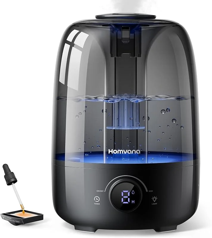 Homvana Umidificatore Ambiente Bambini, Vaporizzatore Oli (4L, Nero)