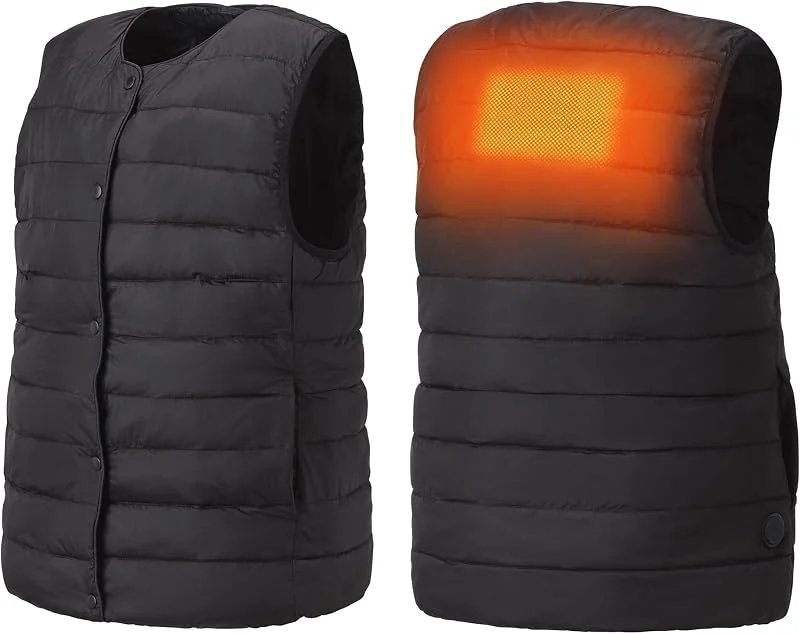 Woozoo ® by Ohyama, Gilet riscaldato, giacca riscaldata, Leggero e sottile per un elevato comfort, 4 livelli di riscaldamento da 38°C a 53°C, Per donna, taglia M - Heated Vest HW-01 - Nero — Abbigliamento riscaldato