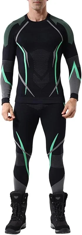 pvucpot Biancheria Intima Termica Uomo Funzionale sottotuta Sci Traspirante riscaldante Autunno Inverno — Abbigliamento riscaldato