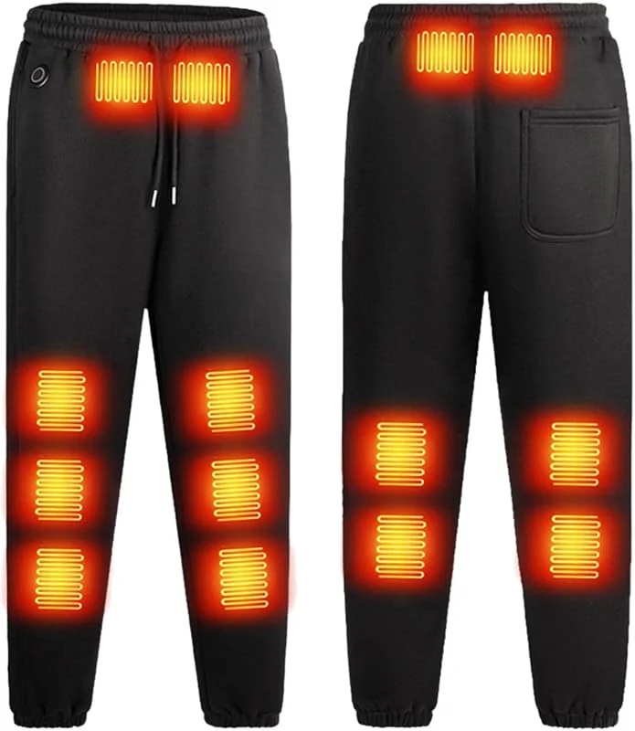 Pantaloni invernali per il tempo libero con tecnologia di riscaldamento, pantaloni da jogging da uomo, invernali, pantaloni lunghi da allenamento, elasticizzati, larghi, in cotone, moderni, a gamba — Abbigliamento riscaldato
