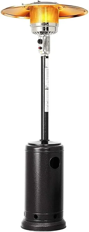 Wintem Fungo Riscaldante per Esterno a Gas 12kW, Accensione Piezoelettrica, Ruote Integrate per Spostamento Facile, Compatibile con Bombola 15Kg per Terrazze, Giardini e Locali, Nero — Riscaldamento