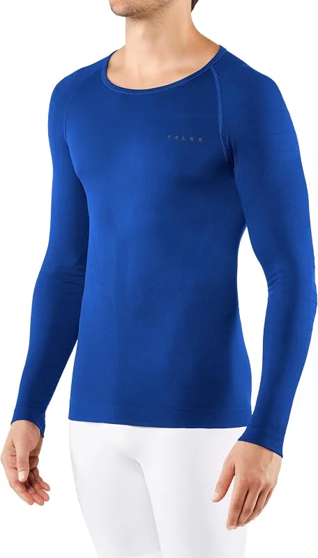 FALKE Uomo Warm Round Neck maglia sportiva tecnica manica lunga per temperature da miti a fredde caldo intimo tecnico traspiranti asciugatura rapida sostenibili filo funzionale 1 pezzo — Abbigliamento riscaldato