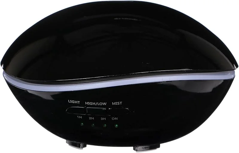 SIXTOL Stone Aroma Diffusore nero lucido 500 ml, Umidificatore ad ultrasuoni, Per umidificare e profumare casa, camera da letto, ufficio, aromaterapia, per oli essenziali