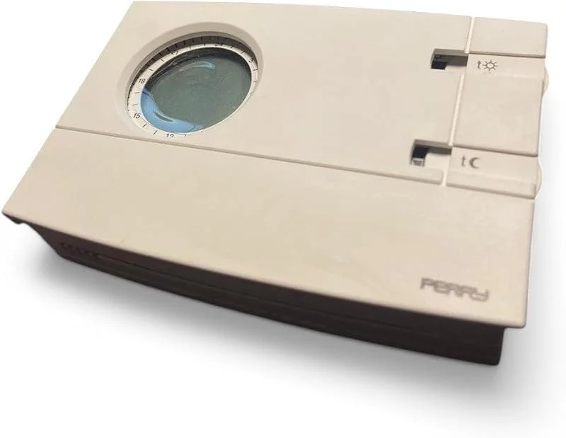 Perry 1CRCR209, S - Cronotermostato settimanale analogico digitale da parete serie EASY, Bianco — Riscaldamento