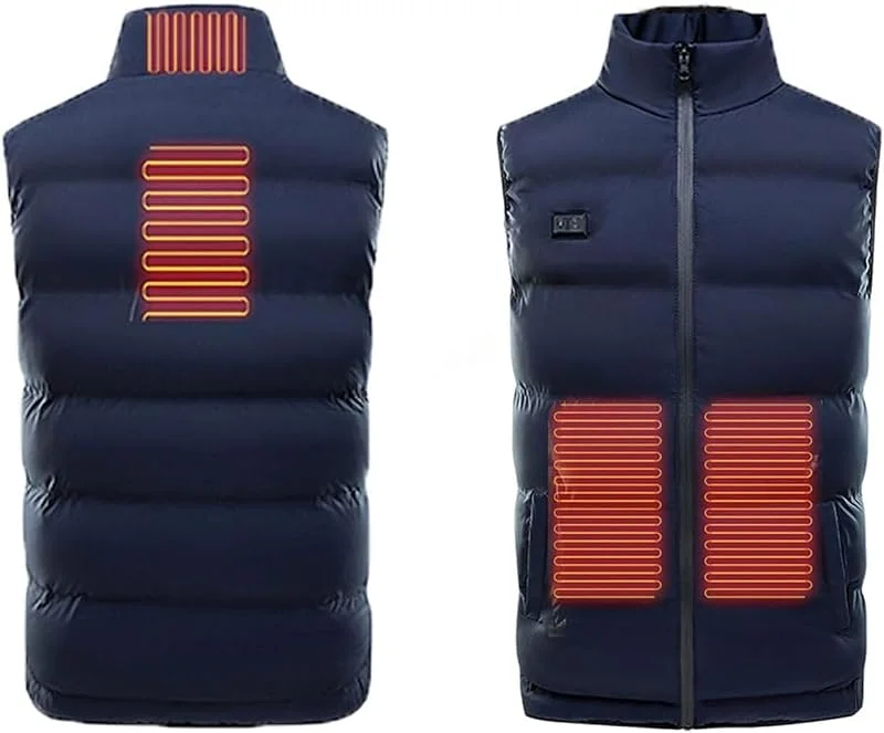 Gilet riscaldato da Uomo, con USB, Elettrico, a 4 Zone, riscaldabile, Giacca Invernale Calda Senza Batteria(5XL(90-97.5kg)) — Abbigliamento riscaldato