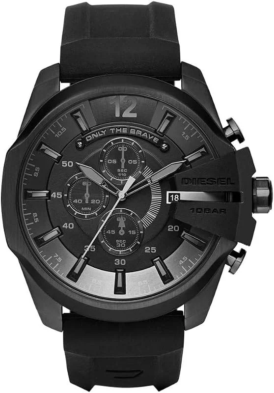 Diesel Chief Series orologio da uomo, movimento cronografo con cinturino in silicone, acciaio inossidabile o pelle — Abbigliamento riscaldato