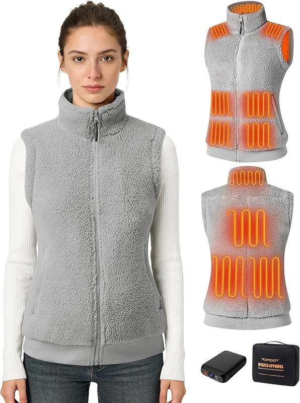 Topdot Gilet Riscaldato Donna, Pile Gilet Termico con Batteria 16000mAh — Abbigliamento riscaldato