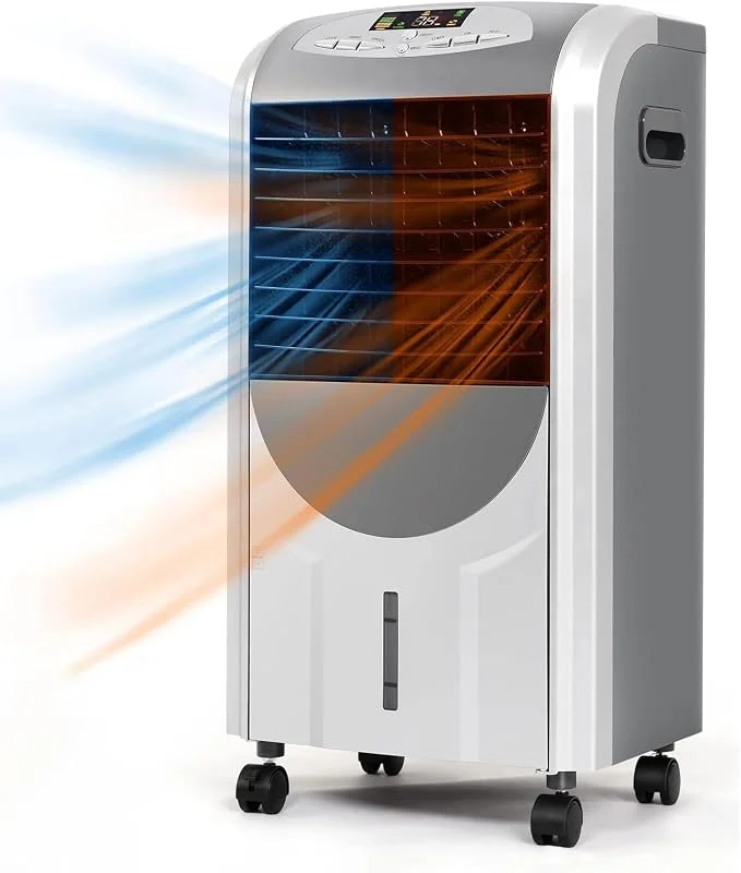 RELAX4LIFE Raffreddatore Evaporativo 5 in 1, Raffreddamento, Riscaldamento e, Umidificatore e Ventilatore, Purificatore d'Aria, LED Display, Timer 8 H e Serbatoio 7 L, 75W