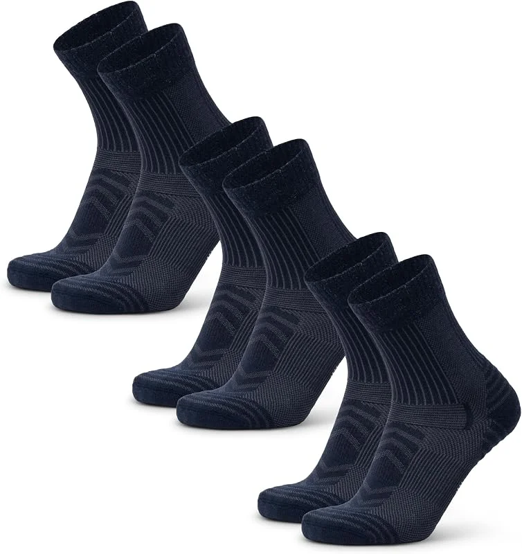 DANISH ENDURANCE Calze Trekking Leggere Lana Merino, Anti-Vesciche, 3 Paia — Abbigliamento riscaldato