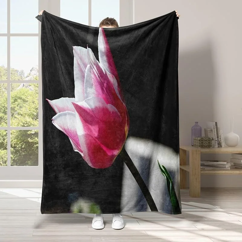 Fiori Coperta di Flanella 220x240cm, Moderno Blanket Morbido Caldo e Confortevole, Modello di Copert con Stampa 3D, Adatto a Tutte le Stagioni — Riscaldamento